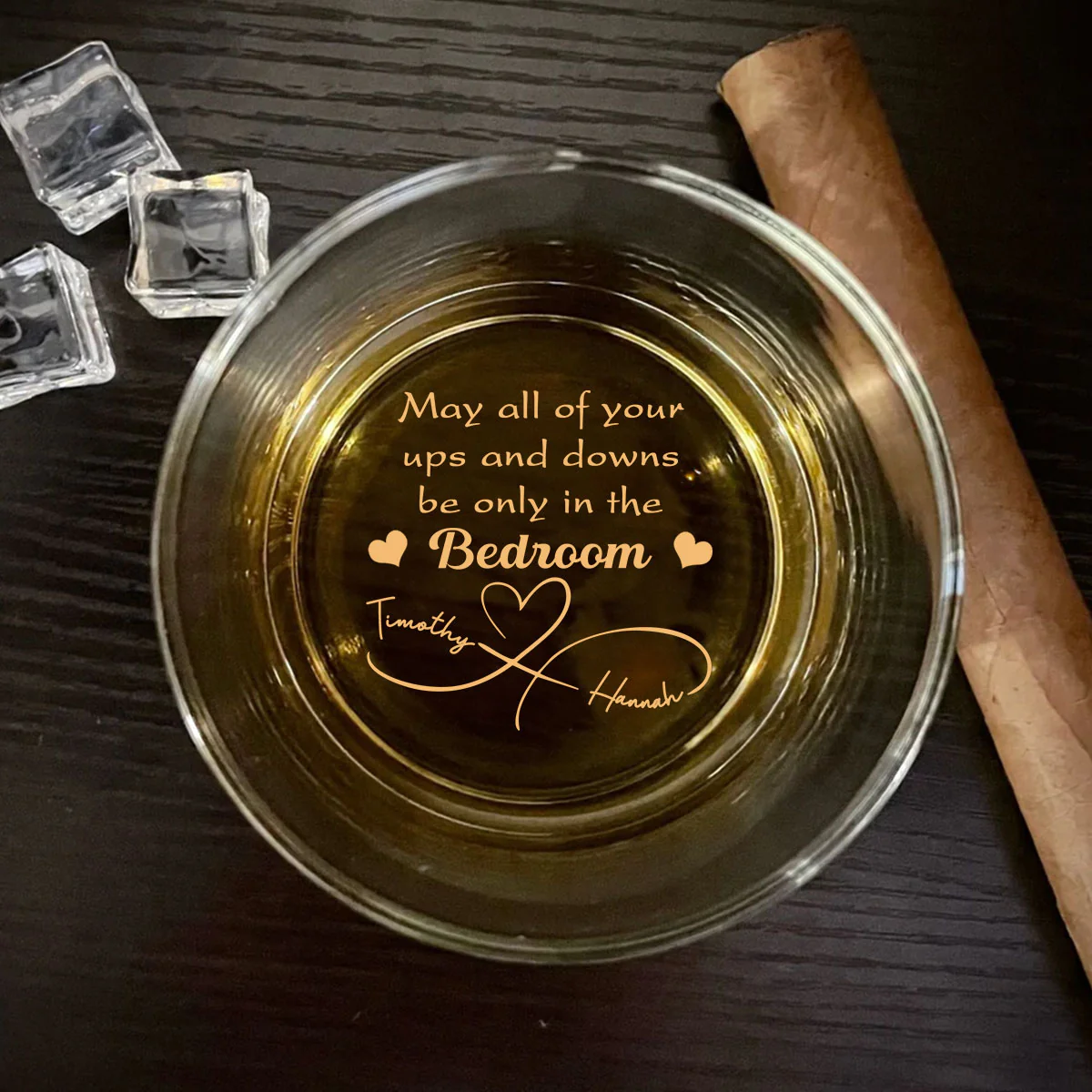 May Your Ups And Downs - Personalized Custom Engraved Whiskey Glass - Image 4