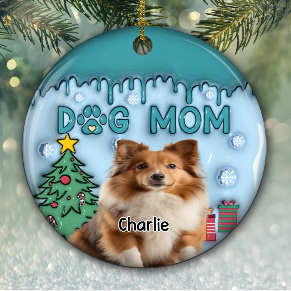 Me And Lovely Dog Photo - Personalized Custom 3D Inflated Effect Ceramic Ornament - Image 5