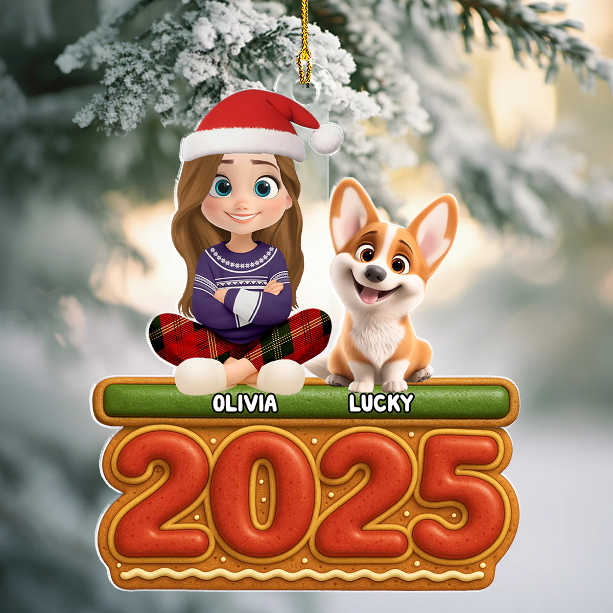 Me And My Dog Cookies - Personalized Custom Acrylic Ornament - Image 3