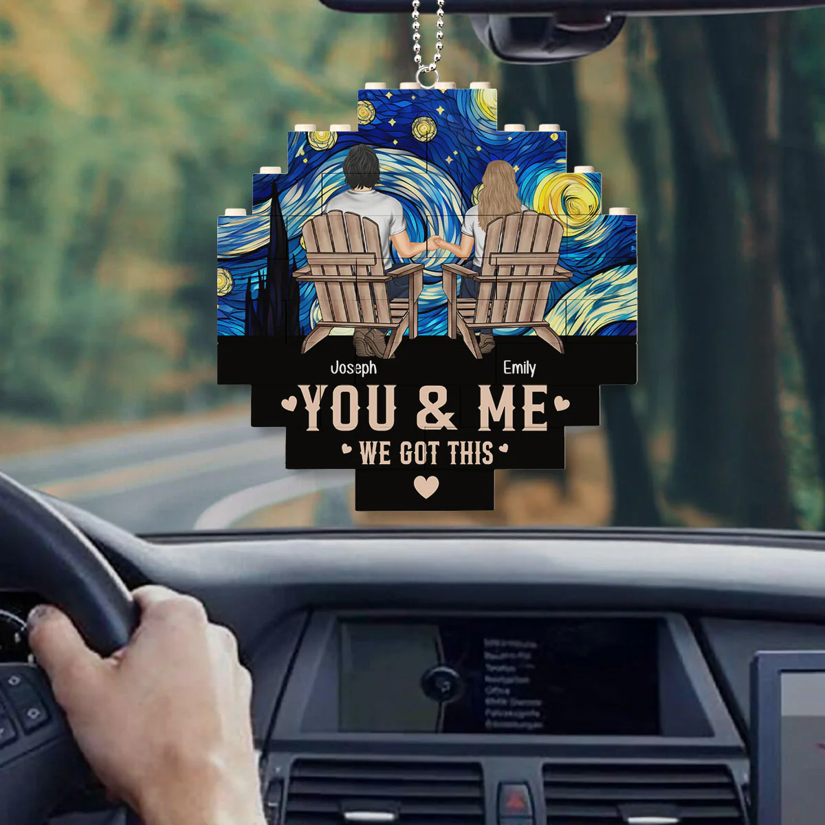 Me And You - Personalized Custom Puzzle Car Ornament - Image 3