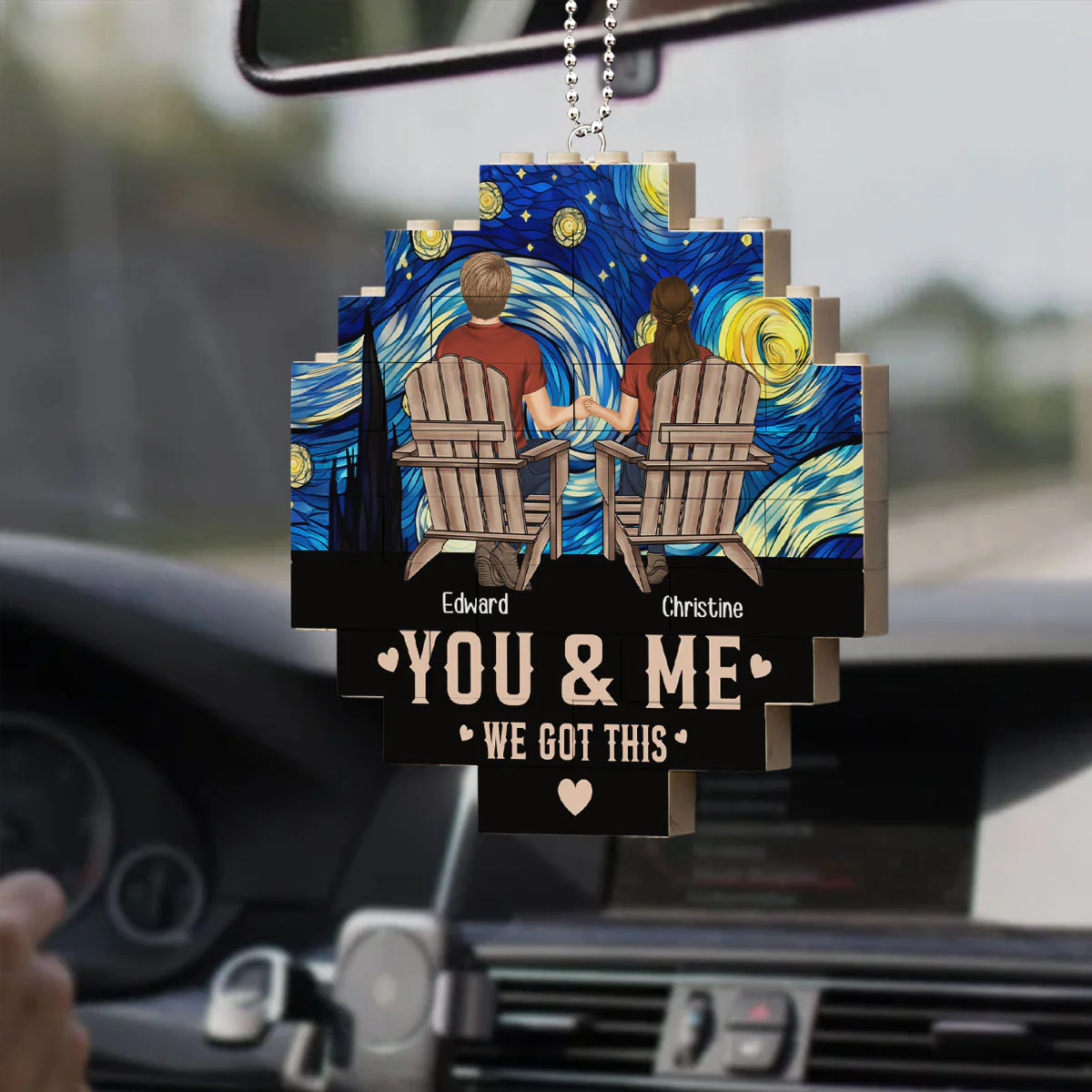 Me And You - Personalized Custom Puzzle Car Ornament - Image 5