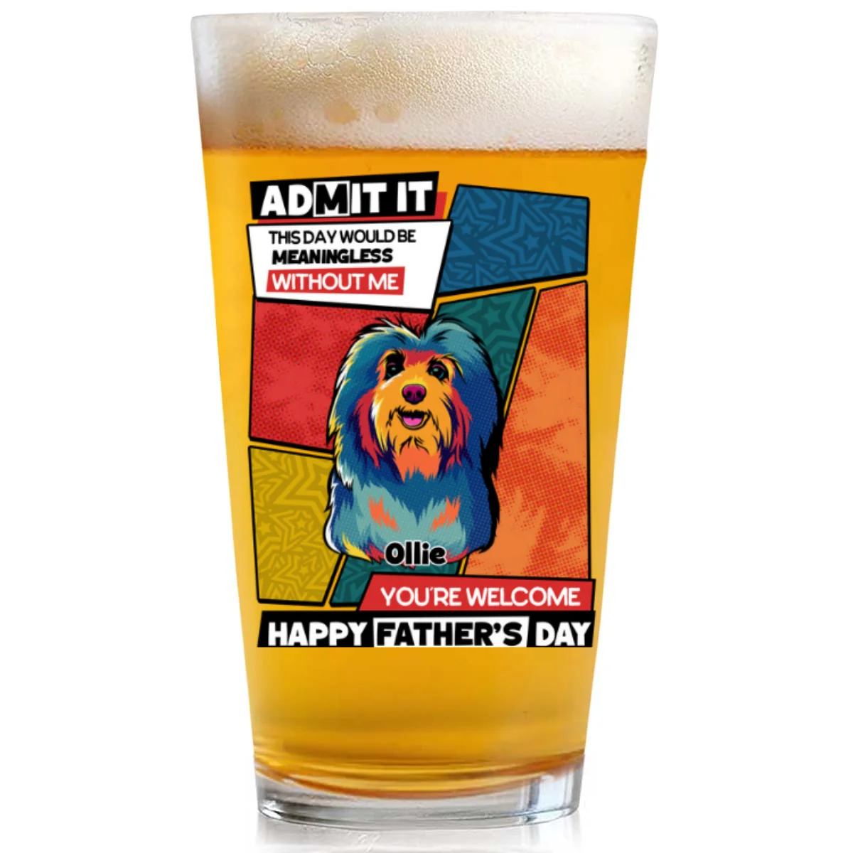 Meaningless Without Us - Personalized Custom Beer Glass - Image 7