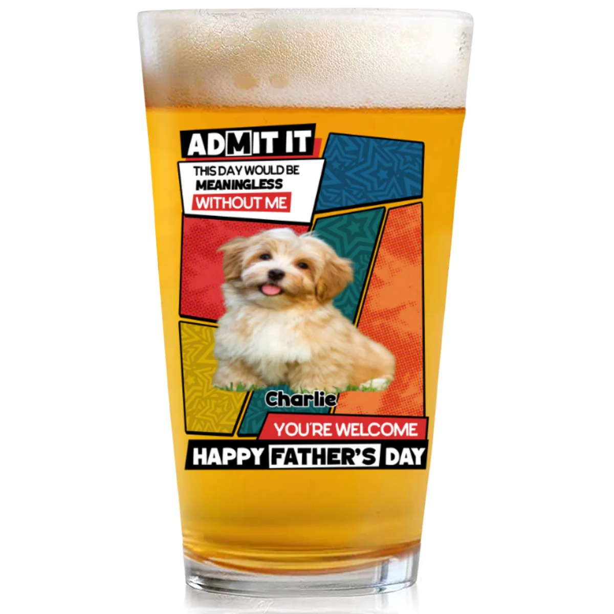 Meaningless Without Us Photo - Personalized Custom Beer Glass - Image 7