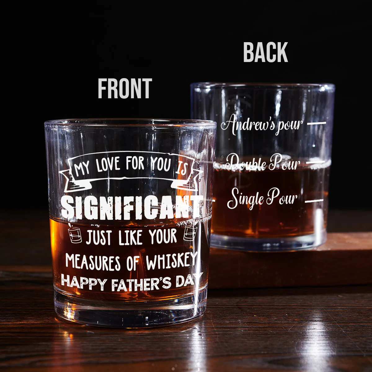 Measured In Sips Not Drops - Personalized Custom Whiskey Glass - Image 2