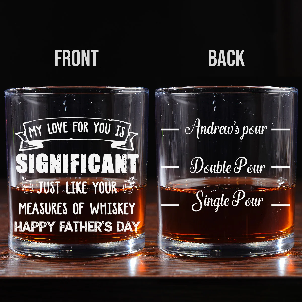Measured In Sips Not Drops - Personalized Custom Whiskey Glass - Image 5