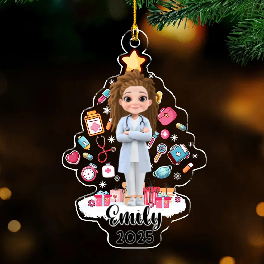 Medical Christmas Tree - Personalized Custom Acrylic Ornament  - Image 7