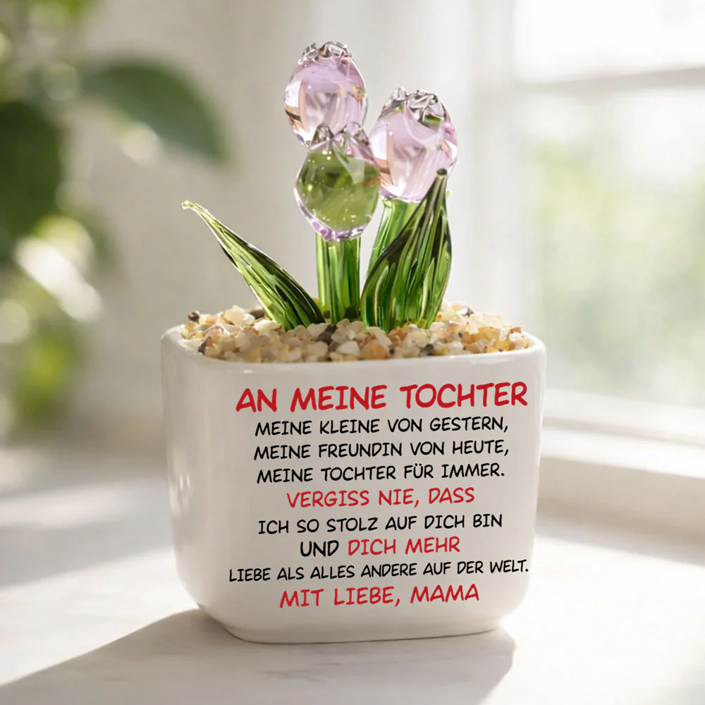 Meine Tochter Für Immer - Personalisierter Glas Mit Ewigen Tulpen - Image 4