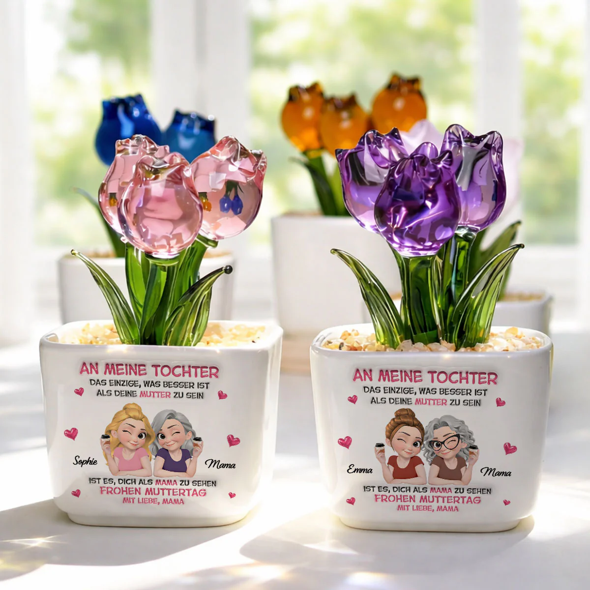 Meine Tochter Werden Sehen - Personalisierte Vase Mit Ewigen Tulpen - Image 5