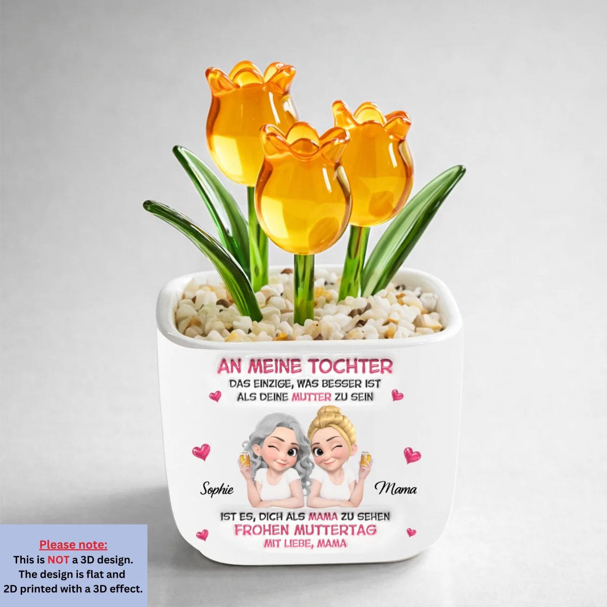 Meine Tochter Werden Sehen - Personalisierte Vase Mit Ewigen Tulpen - Image 8