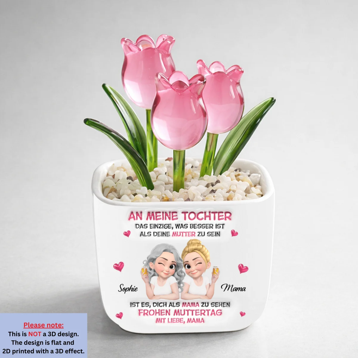 Meine Tochter Werden Sehen - Personalisierte Vase Mit Ewigen Tulpen - Image 9
