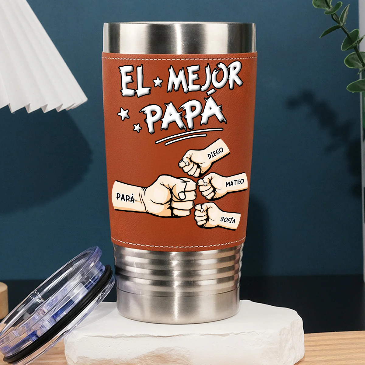 Mejor Papá - Vaso De Cuero Personalizado