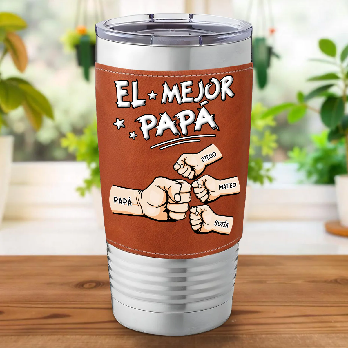 Mejor Papá - Vaso De Cuero Personalizado - Image 6