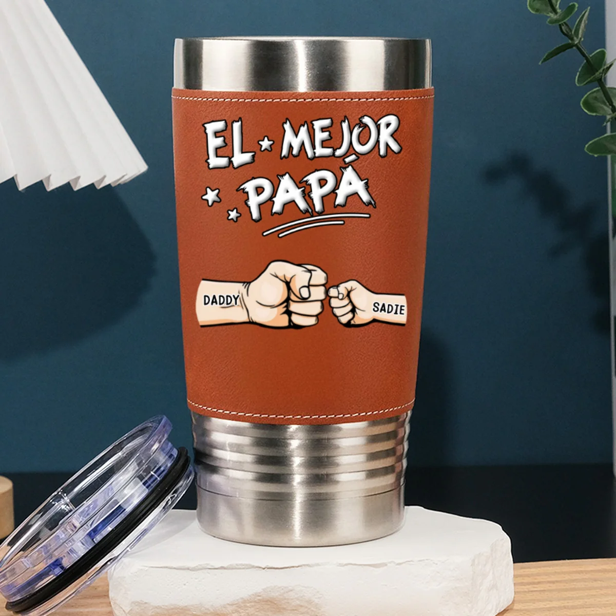 Mejor Papá - Vaso De Cuero Personalizado - Image 7