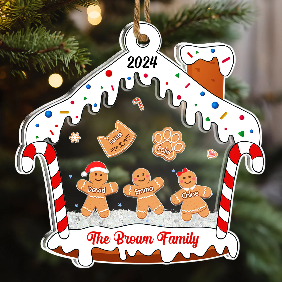 Member Of Family - Personalized Custom Acrylic Shaker Ornament - Image 2