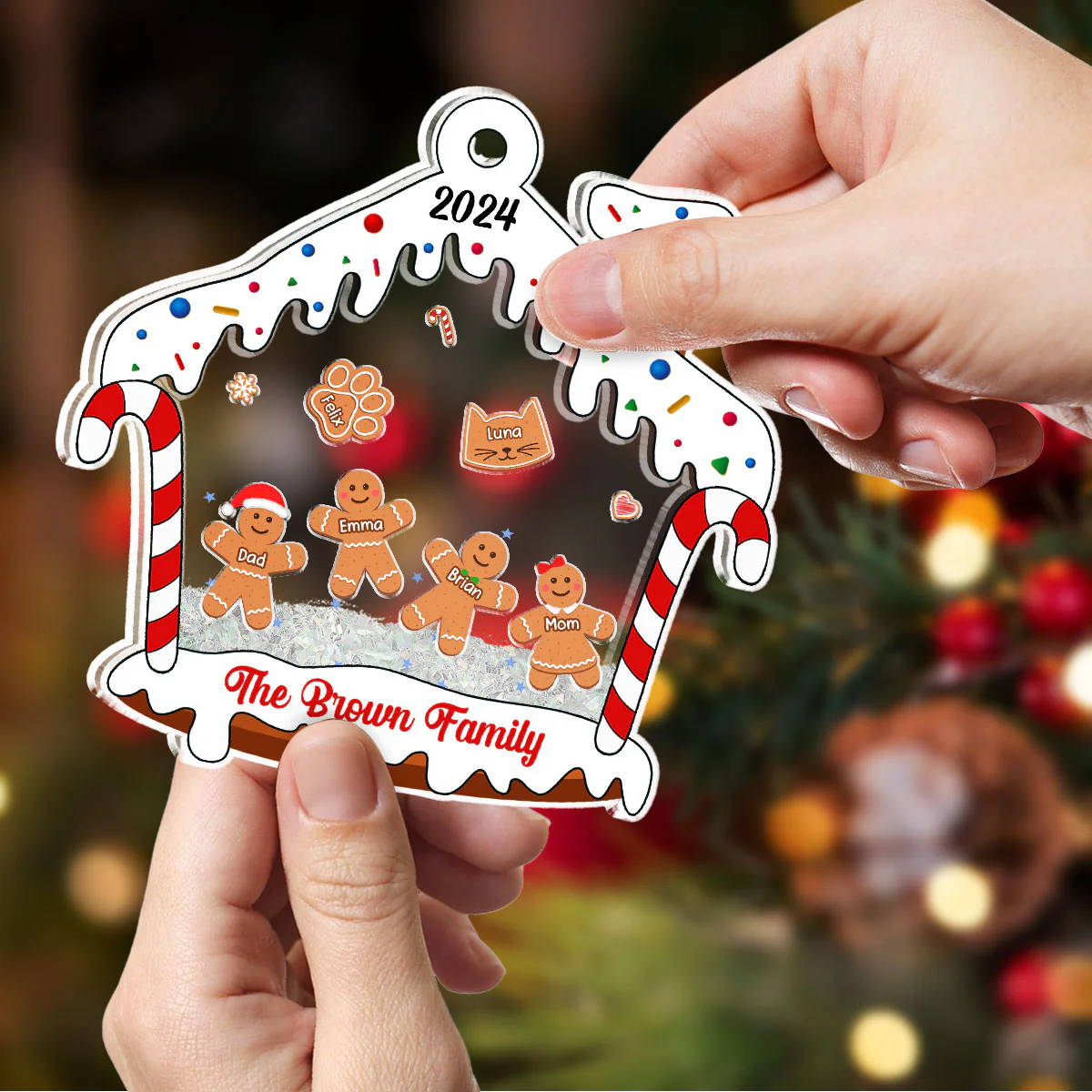 Member Of Family - Personalized Custom Acrylic Shaker Ornament - Image 4