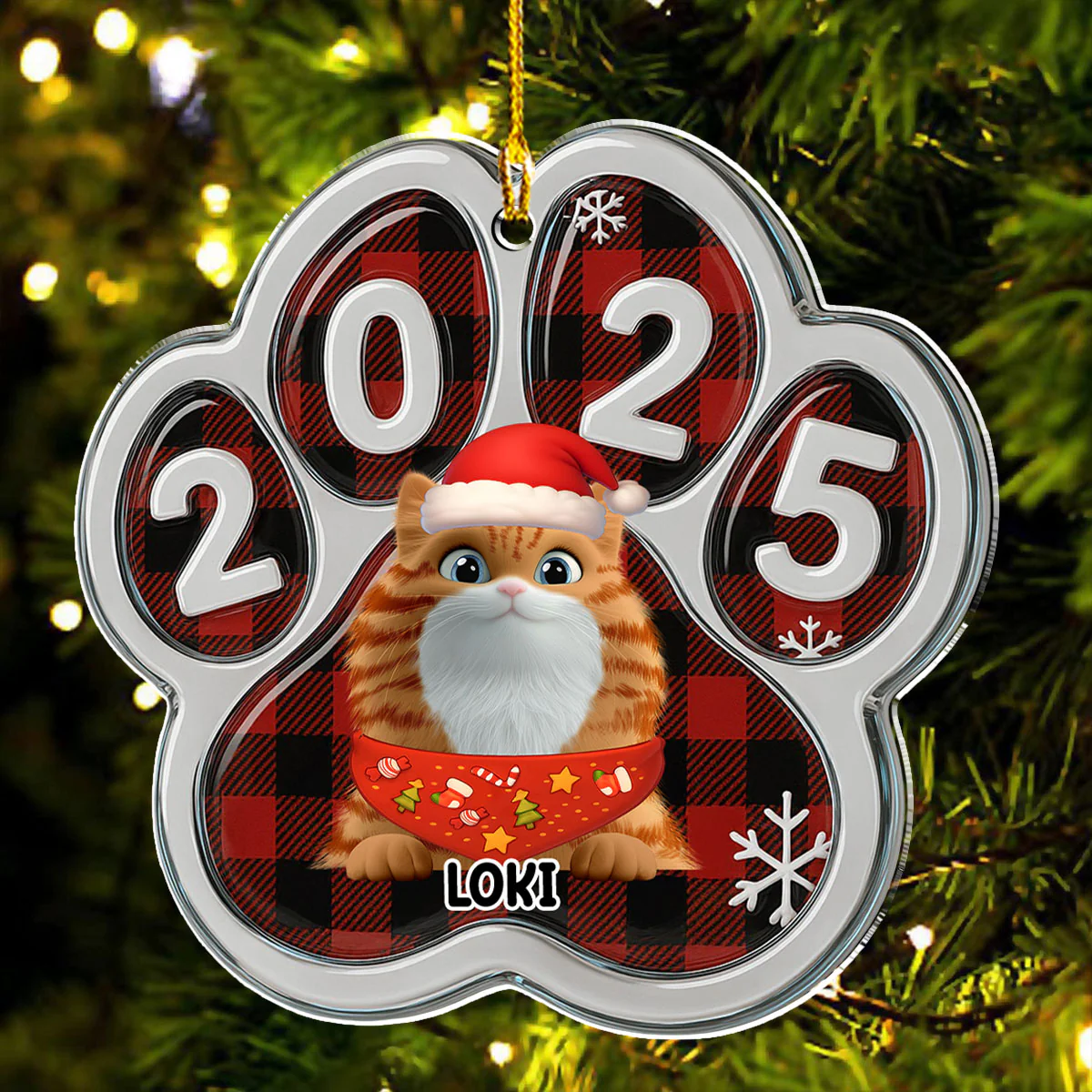 Meowy Catmas People - Personalized Custom Acrylic Ornament - Image 4