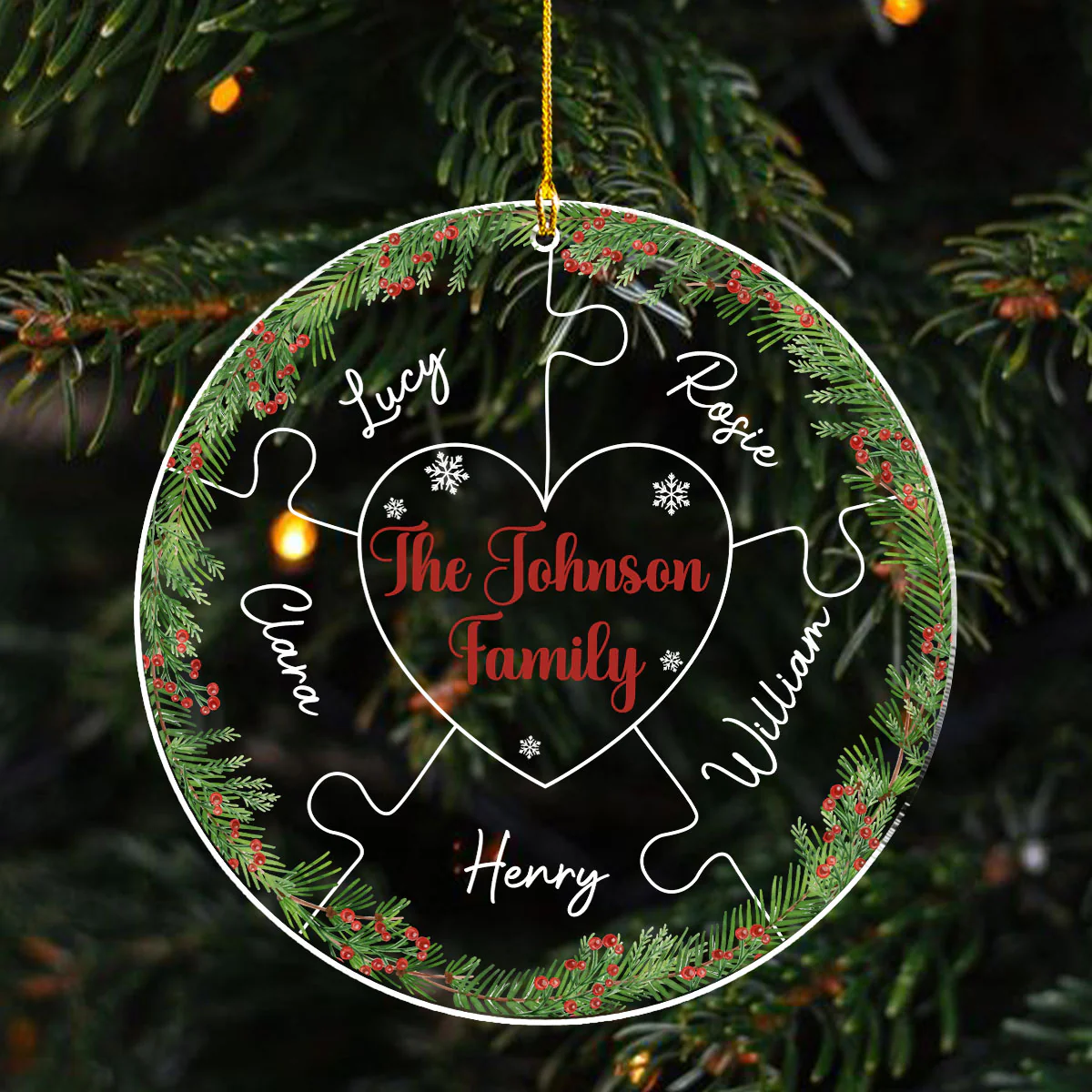 Merry And Bright - Personalized Custom Acrylic Ornament - Image 5