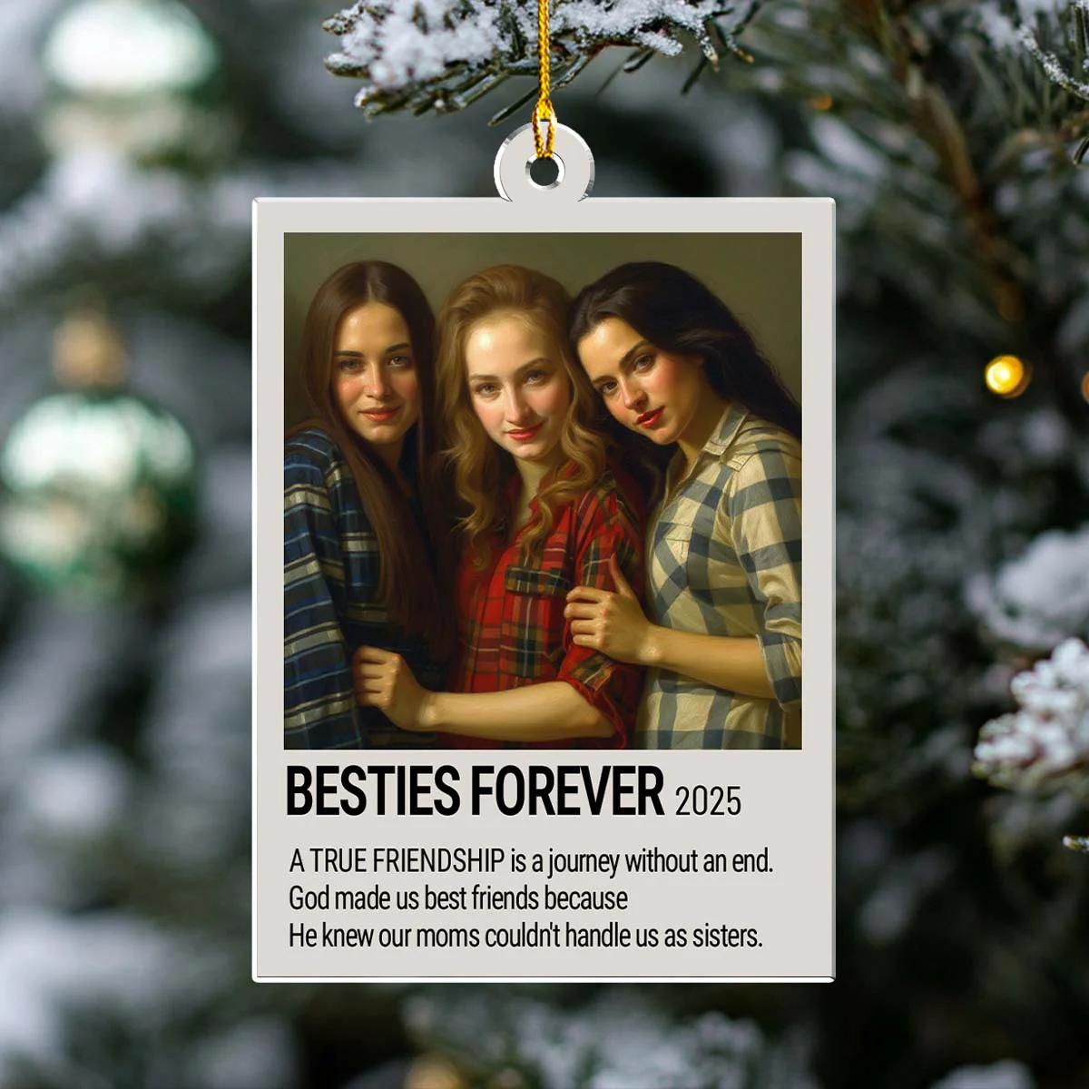 Merry Bright And Fabulous - Personalized Custom Acrylic Ornament - Image 5