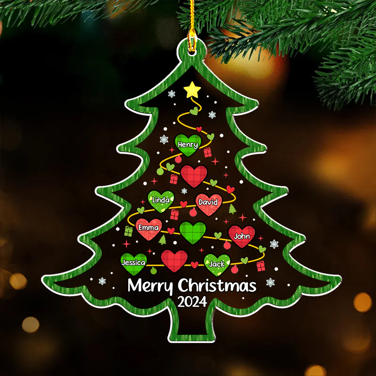 Merry Christmas 2024 - Personalized Custom Acrylic Ornament - Image 4