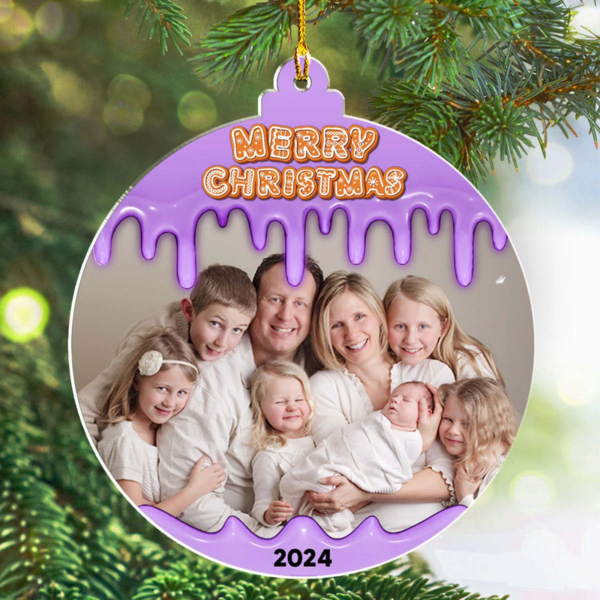 Merry Christmas 2024 - Personalized Custom Acrylic Ornament - Image 2