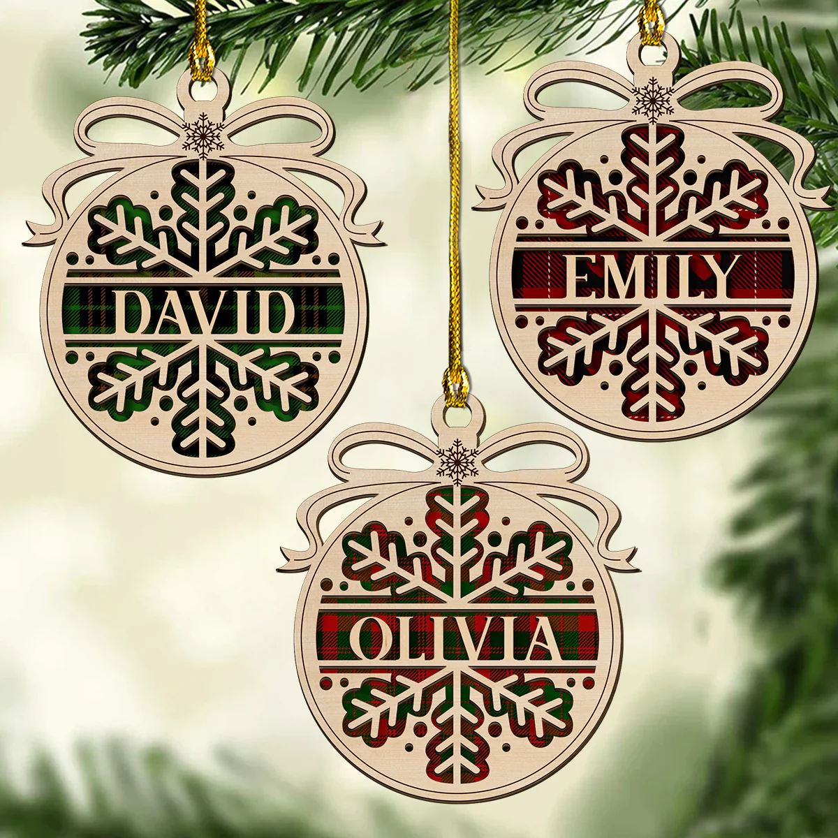 Merry Christmas 2024 - Personalized Custom Wood Ornament - Image 5