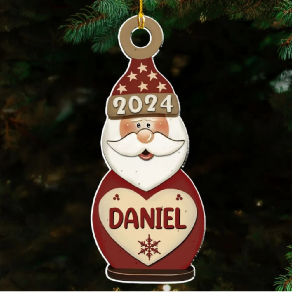 Merry Christmas Custom Name - Personalized Custom Acrylic Ornament - Image 6