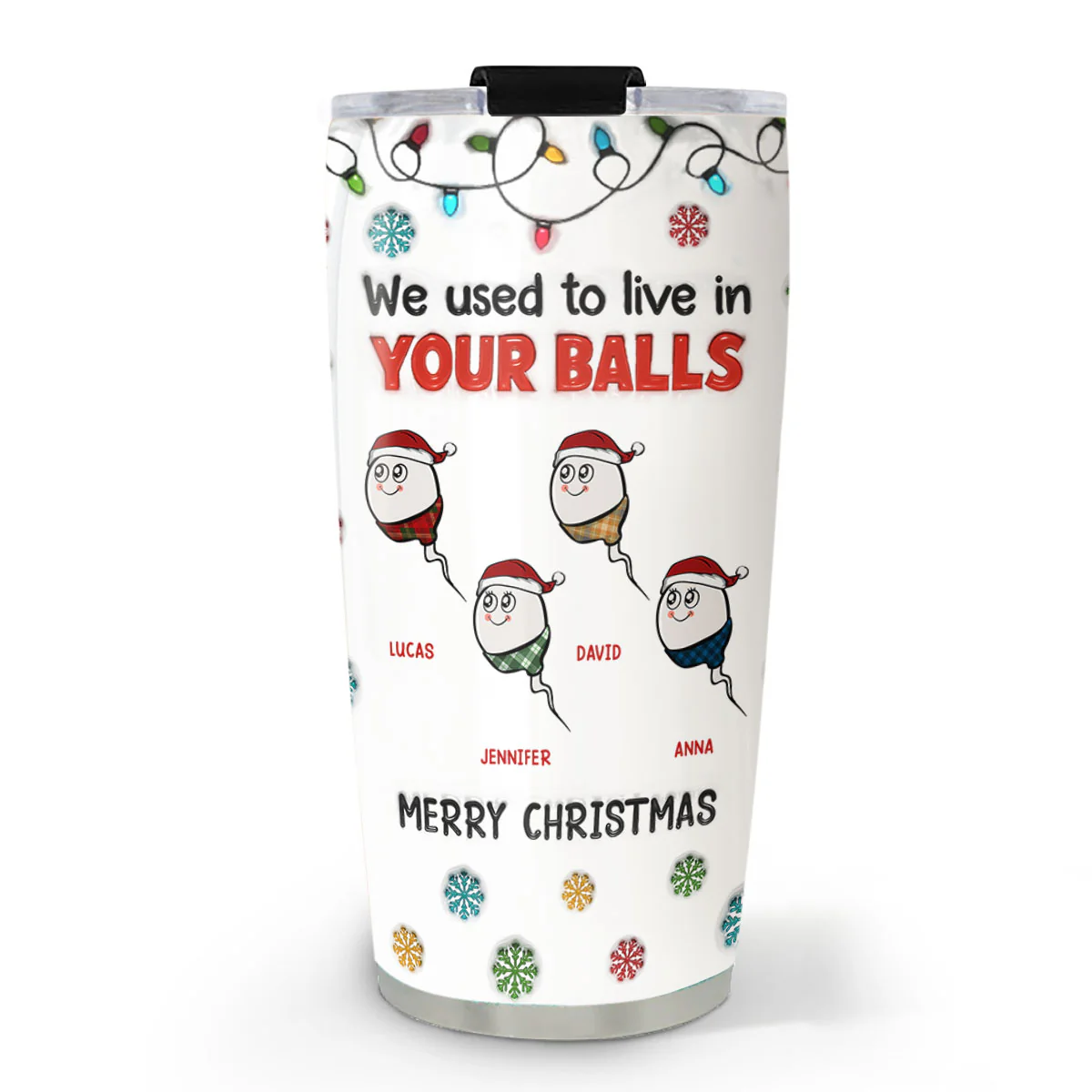 Merry Christmas I Used To Live In Daddy Balls - Personalized Custom 3D Inflated Effect Tumbler
