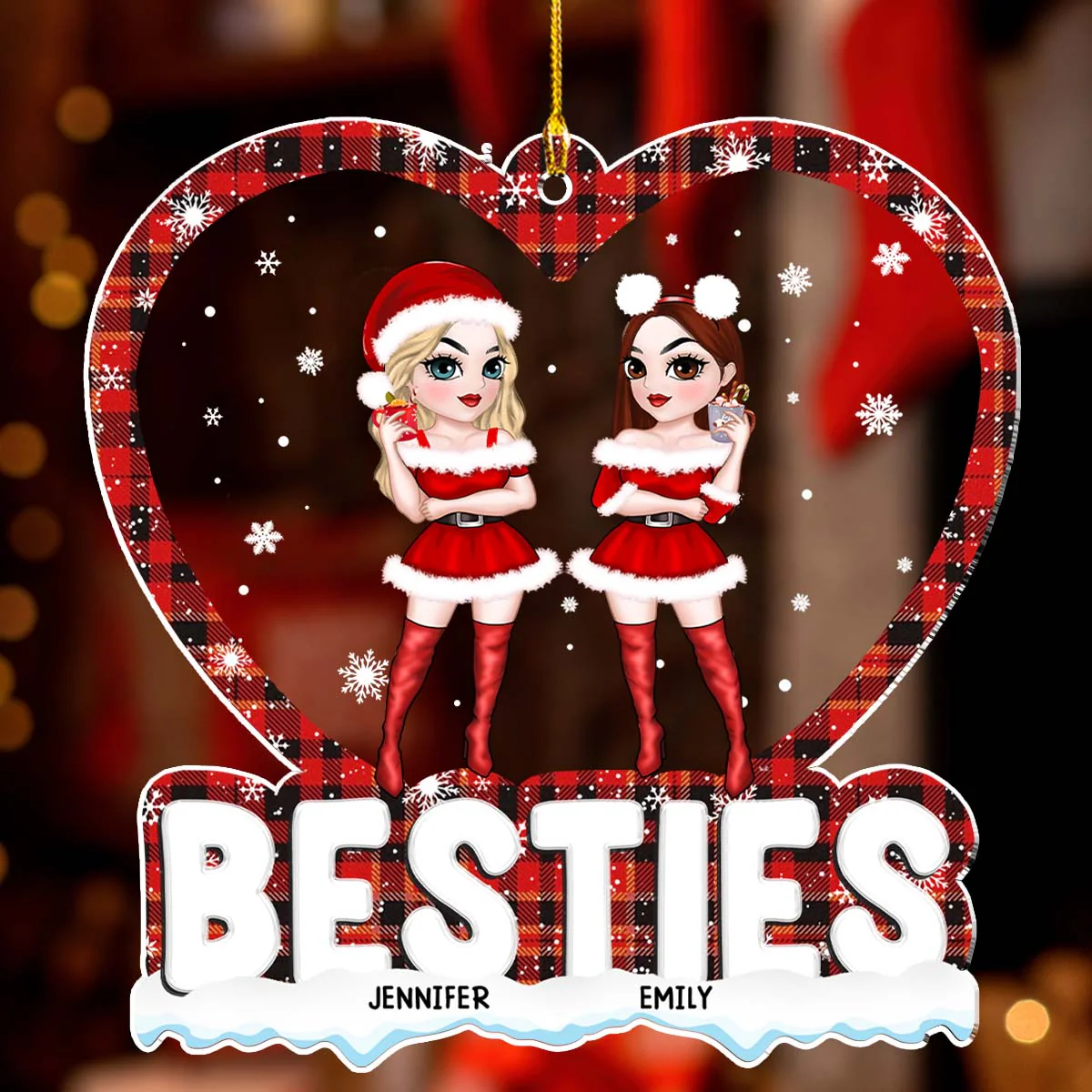 Merry Christmas My Bestie - Personalized Custom Acrylic Ornament - Image 2