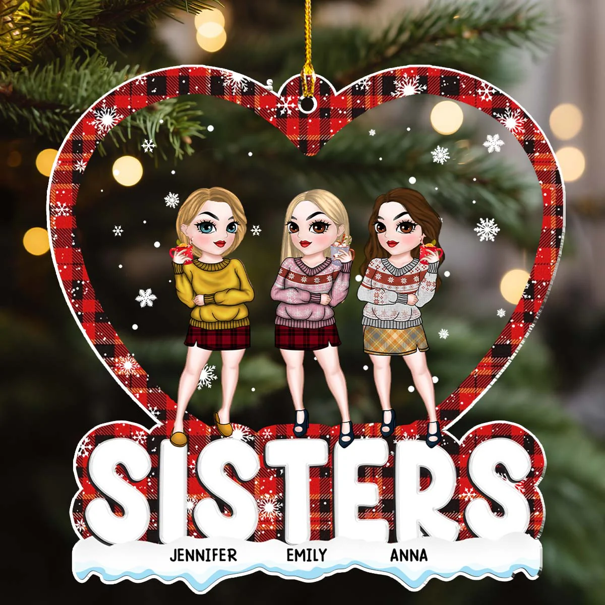 Merry Christmas My Bestie - Personalized Custom Acrylic Ornament - Image 3