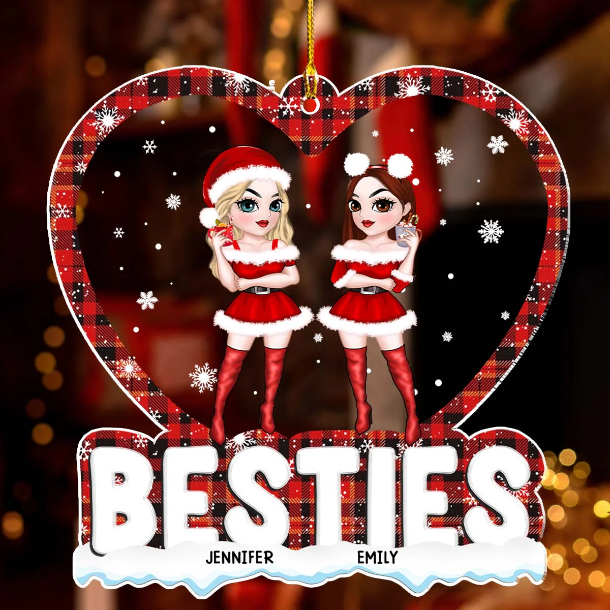 Merry Christmas My Bestie - Personalized Custom Acrylic Ornament - Image 4
