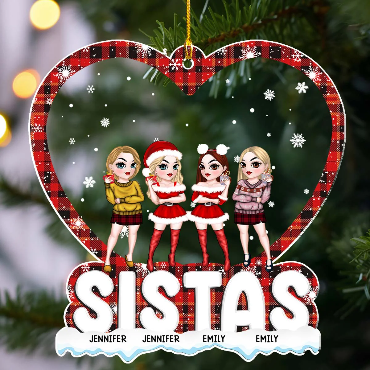 Merry Christmas My Bestie - Personalized Custom Acrylic Ornament - Image 5