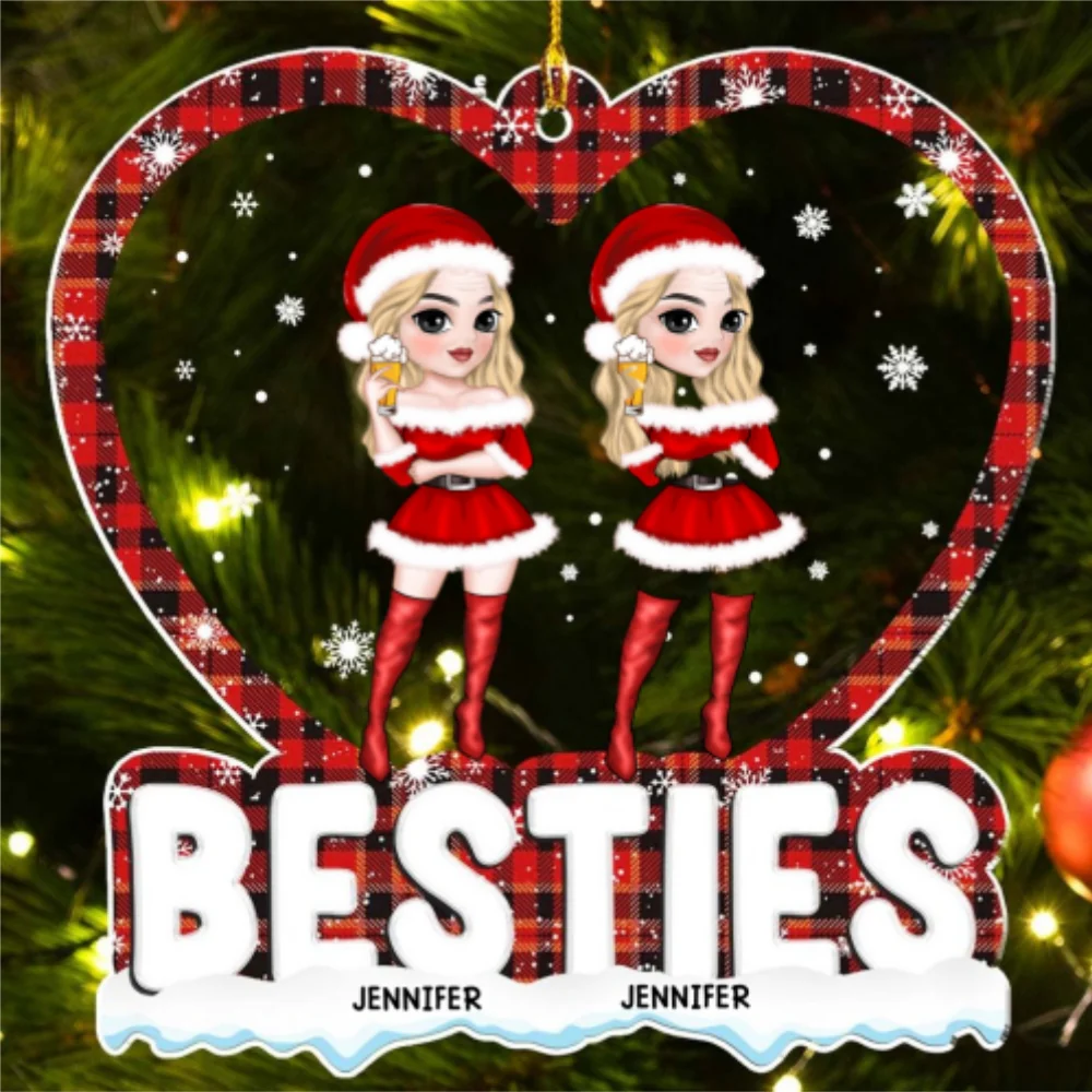 Merry Christmas My Bestie - Personalized Custom Acrylic Ornament - Image 6