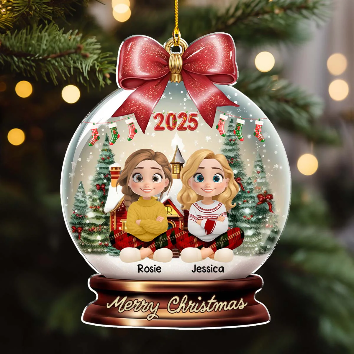 Merry Christmas My Besties 2025 - Personalized Custom Acrylic Ornament - Image 3