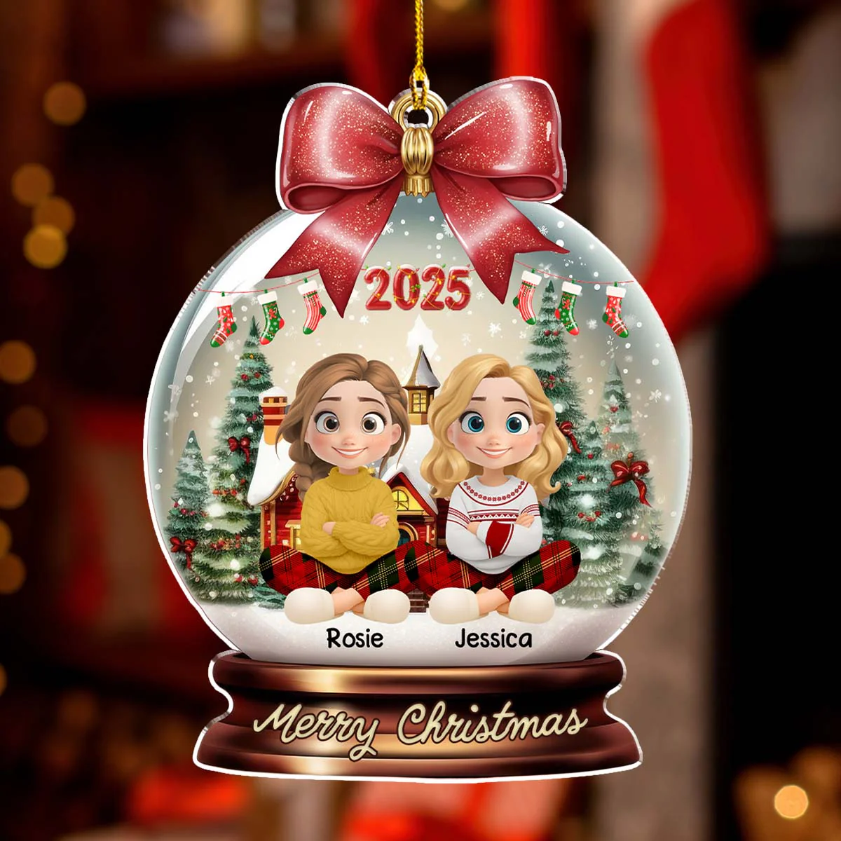 Merry Christmas My Besties 2025 - Personalized Custom Acrylic Ornament - Image 4