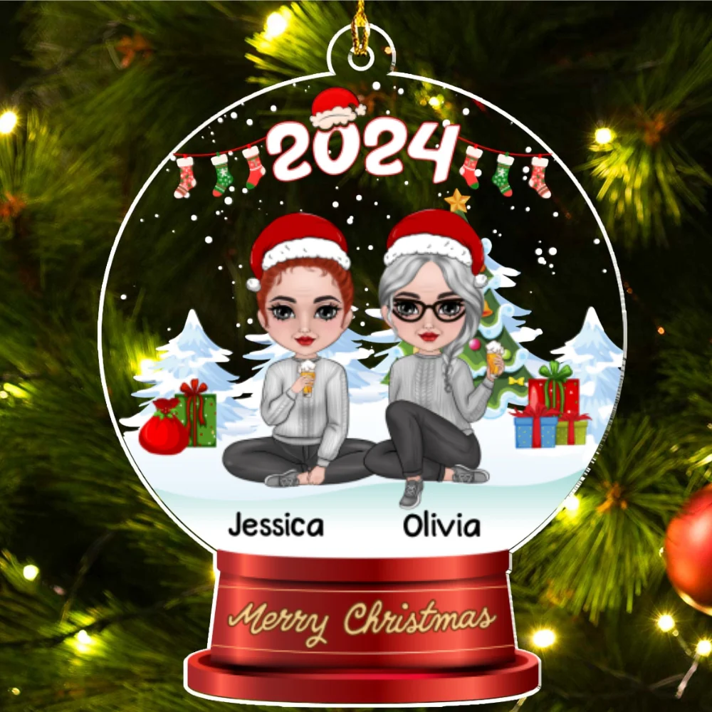 Merry Christmas My Besties - Personalized Custom Acrylic Ornament - Image 6