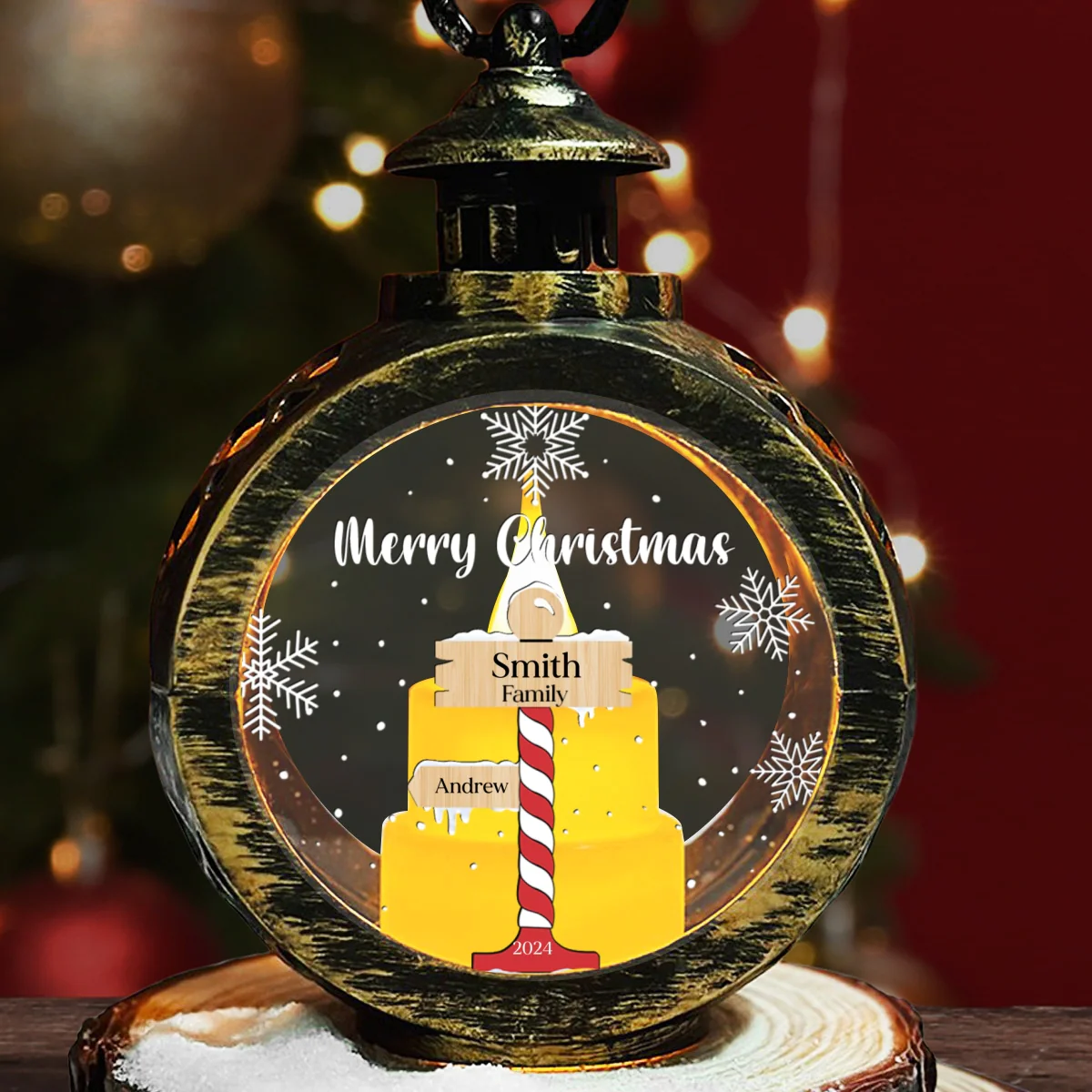 Merry Christmas - Personalized Custom Christmas Lantern - Image 6