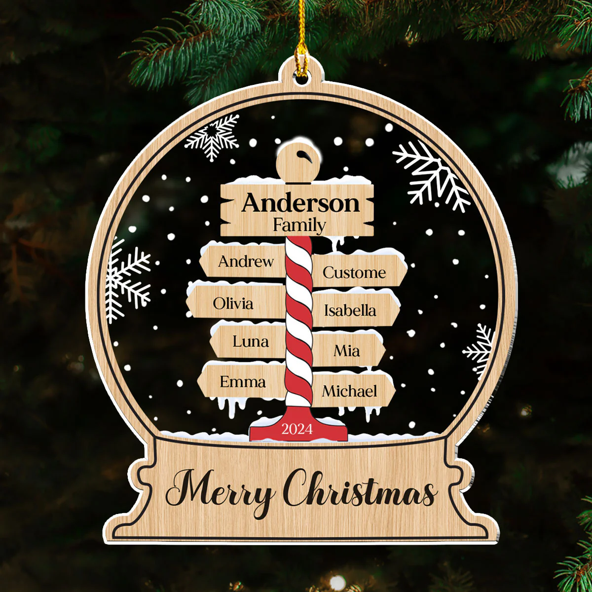 Merry Christmas - Personalized Custom Acrylic Ornament