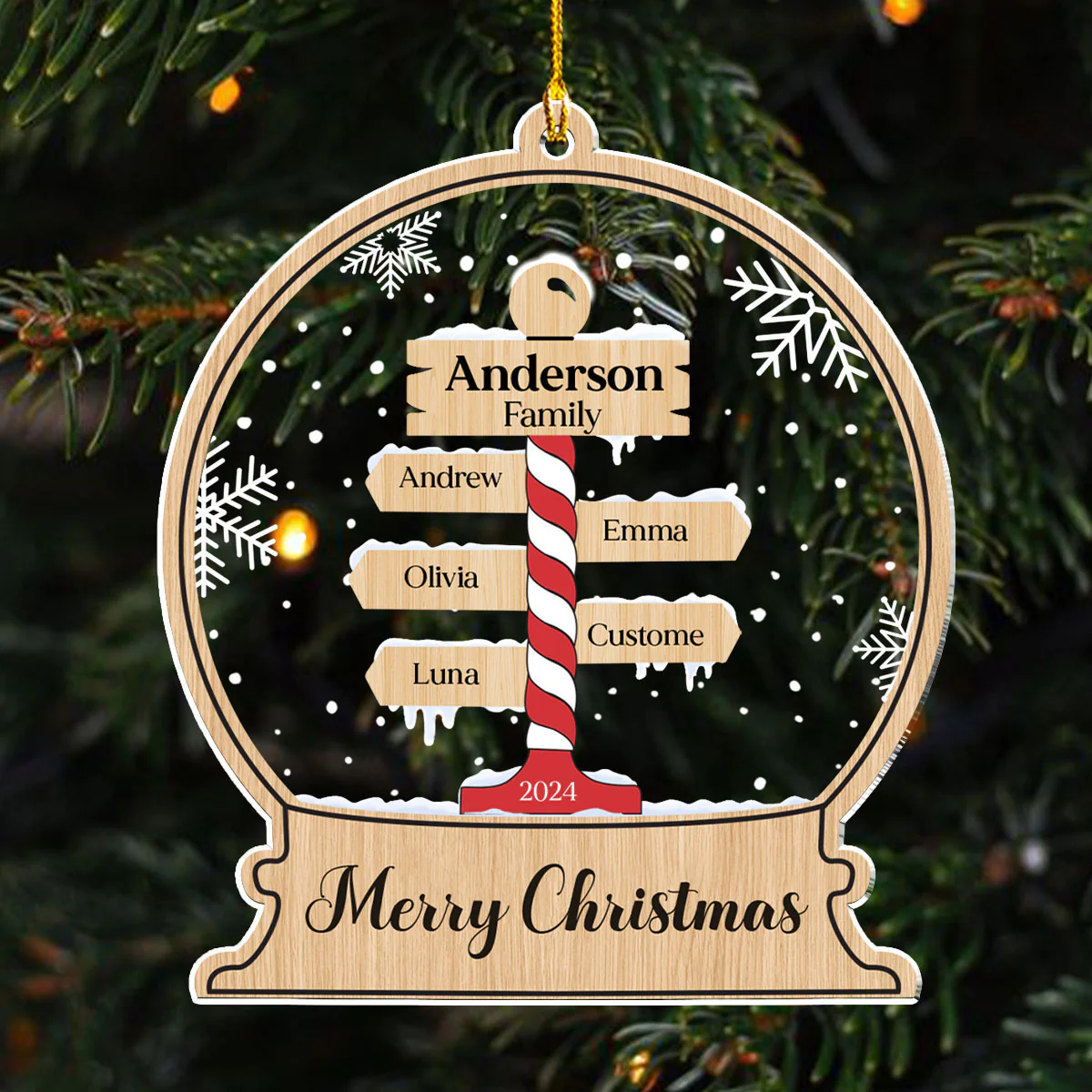 Merry Christmas - Personalized Custom Acrylic Ornament - Image 3