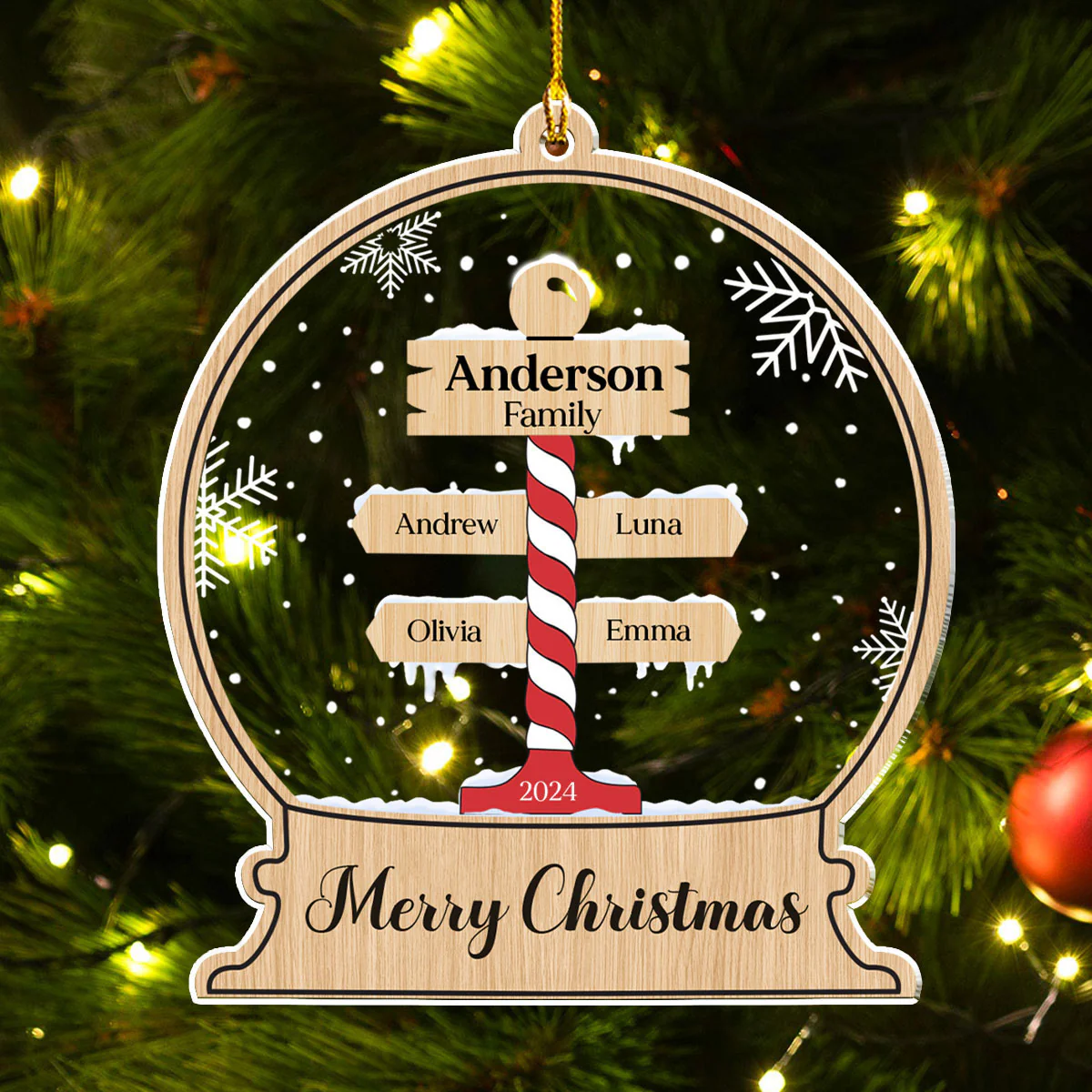 Merry Christmas - Personalized Custom Acrylic Ornament - Image 4