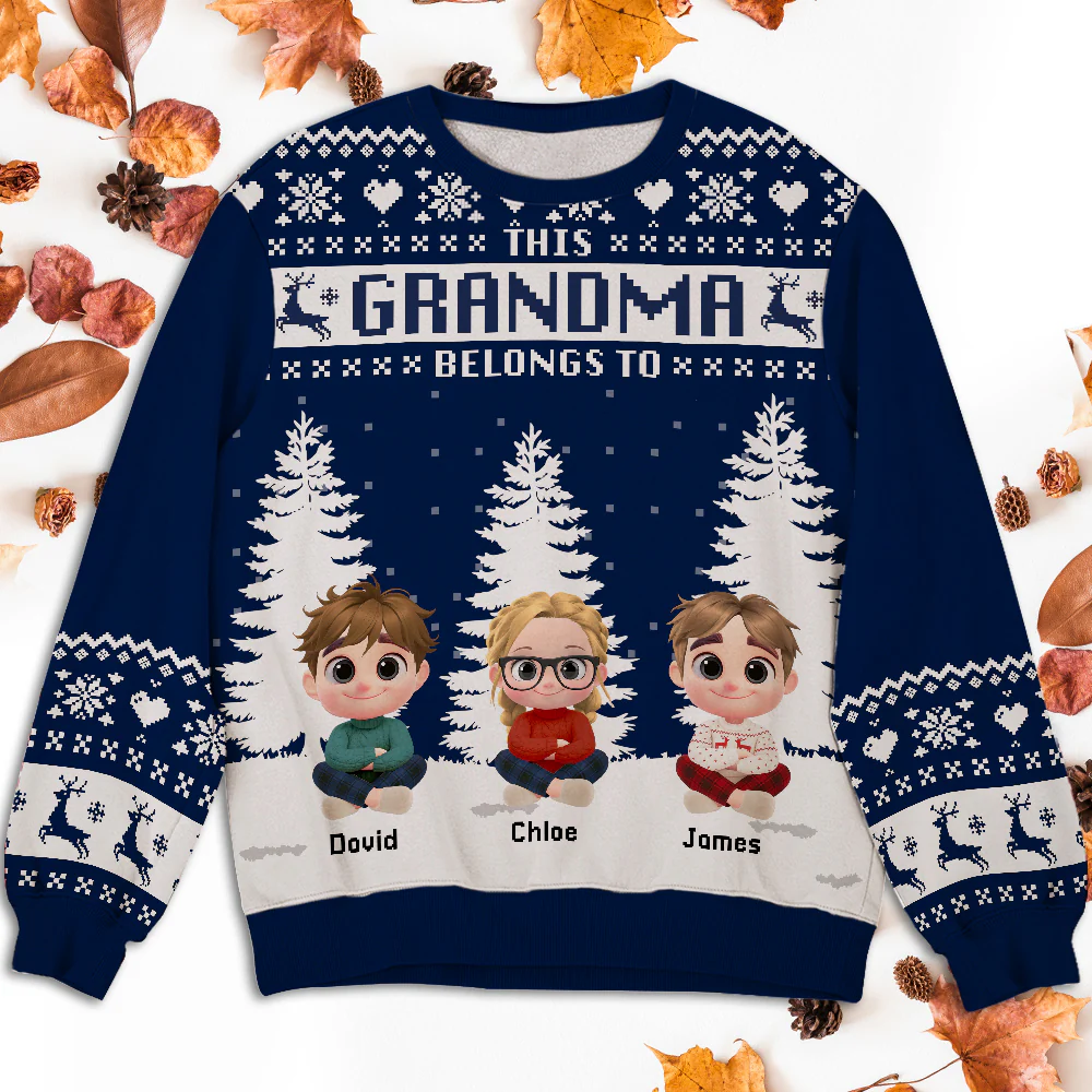 Merry Christmas Super Grandma - Personalized Custom All-Over-Print Sweatshirt - Image 3