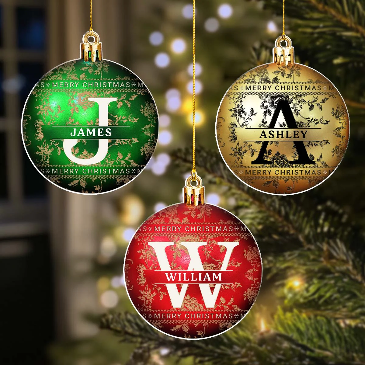 Merry Christmas With Name - Personalized Custom Acrylic Ornament - Image 4