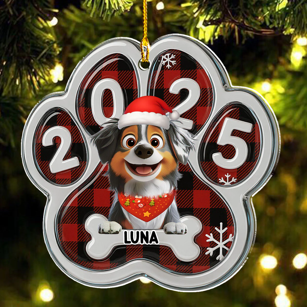 Merry Woofmas People - Personalized Custom Acrylic Ornament - Image 4