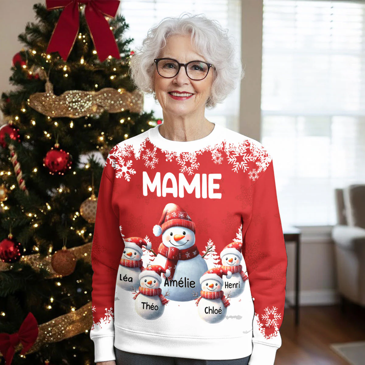 Mes Personnes Préférées M'appellent Mamie - Sweatshirt Personnalisée Avec Impression Intégrale - Image 3