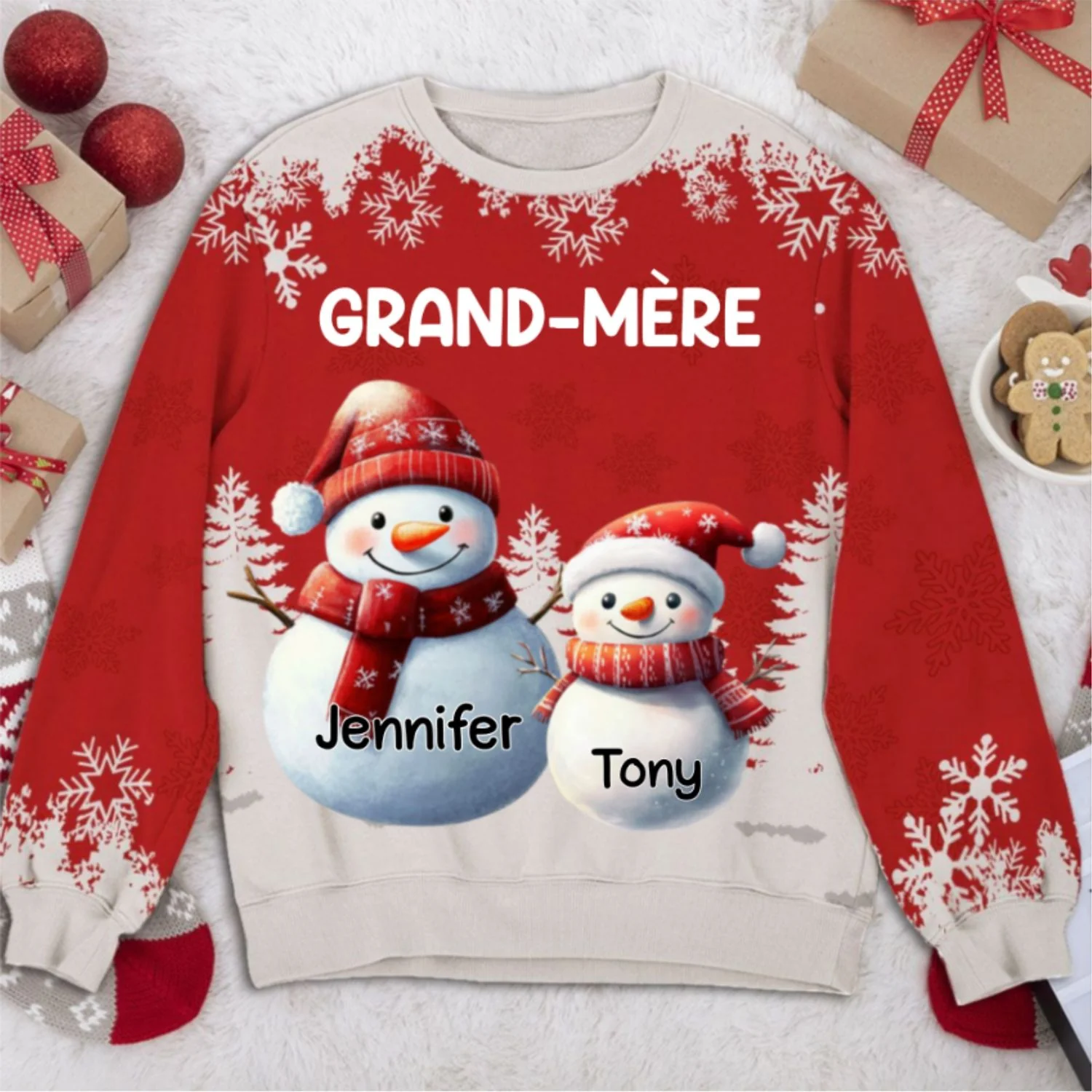 Mes Personnes Préférées M'appellent Mamie - Sweatshirt Personnalisée Avec Impression Intégrale - Image 4