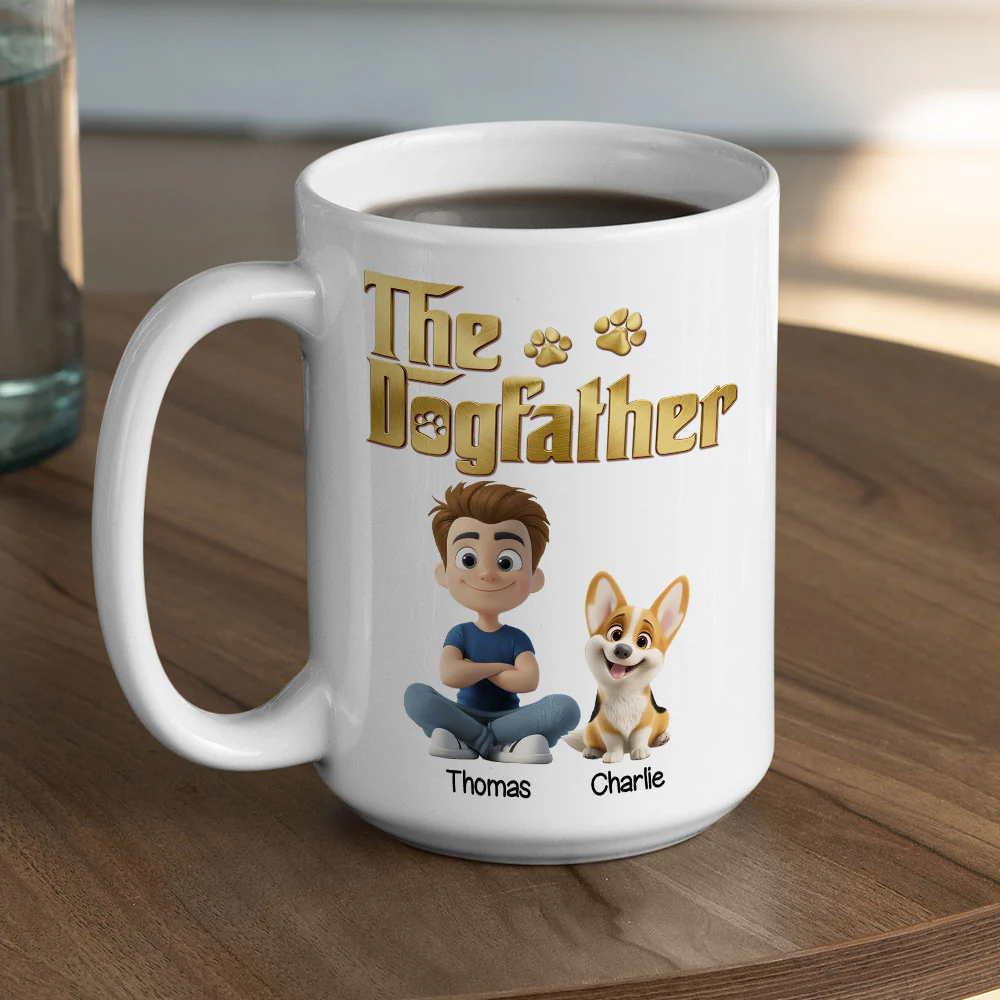 Metal Gold Dog Dad - Personalized Custom 3D Effect Coffee Mug - Image 3