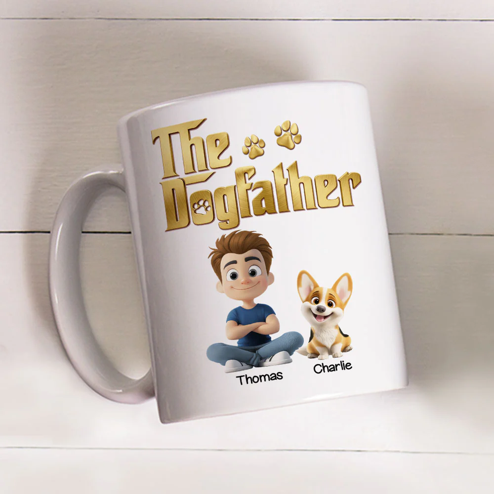 Metal Gold Dog Dad - Personalized Custom 3D Effect Coffee Mug - Image 4