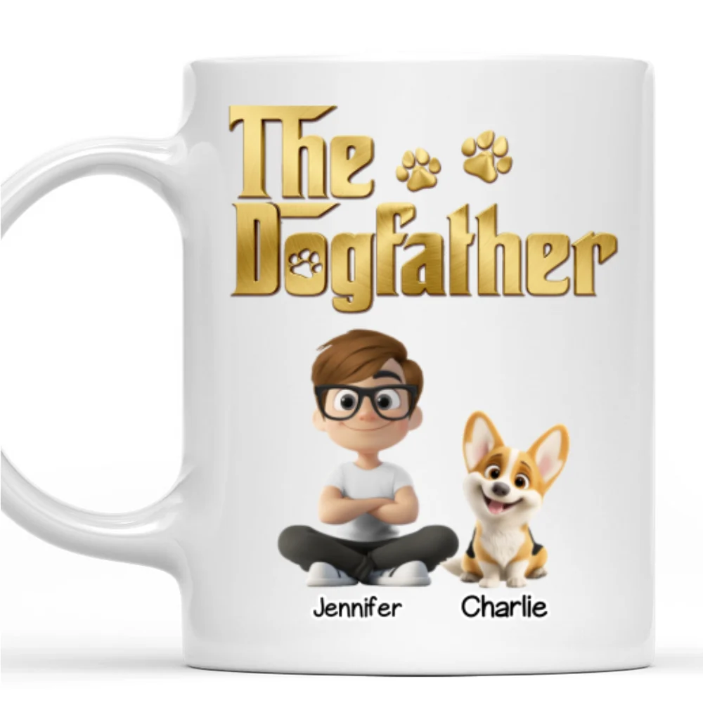 Metal Gold Dog Dad - Personalized Custom 3D Effect Coffee Mug - Image 7
