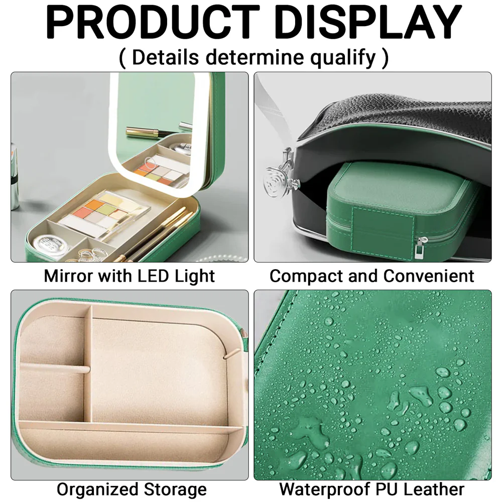 Might Be Make Up Might Be Snacks - Personalized Custom Jewelry Box With LED Mirror - Image 5