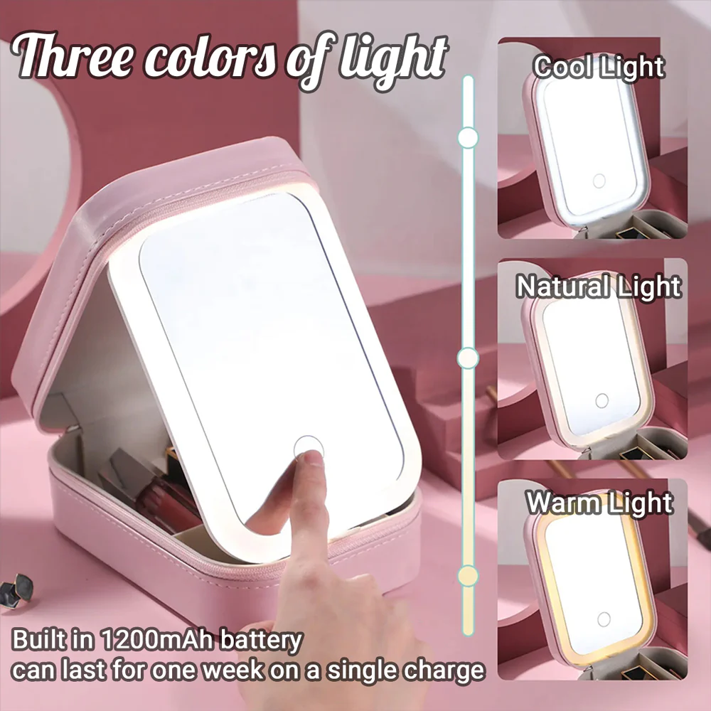 Might Be Make Up Might Be Snacks - Personalized Custom Jewelry Box With LED Mirror - Image 6
