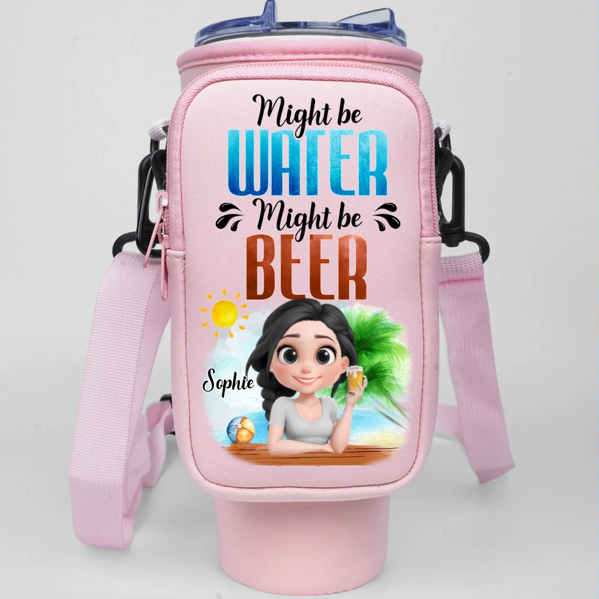 Might Be Wine - Personalized Custom 40oz Water Bottle Carrier Bag - Image 7